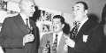 Foto: 1954. Sao Paulo, Brasil,  Congreso Mundial de Periodistas.  Marcos Correa, junto a Juan Emilio Pacull y el delegado del sindicato de periodistas de Alemania.
